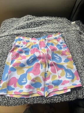 Colorful bape Pastel Camo Mesh Shorts